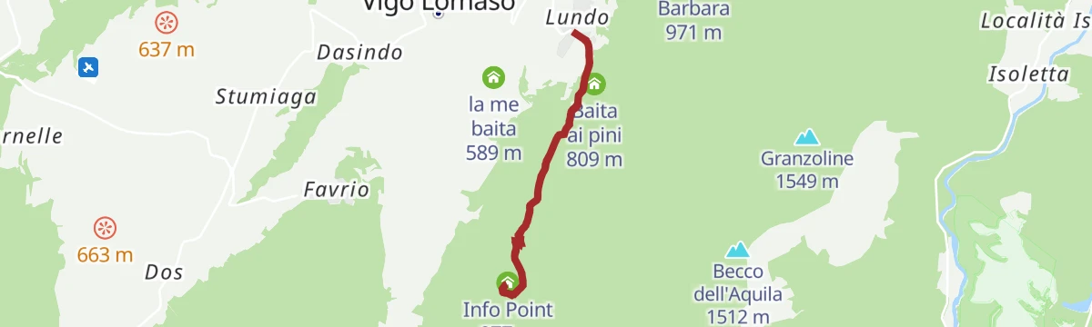 Route map: Monte San Martino nel Lomaso (da Lundo)